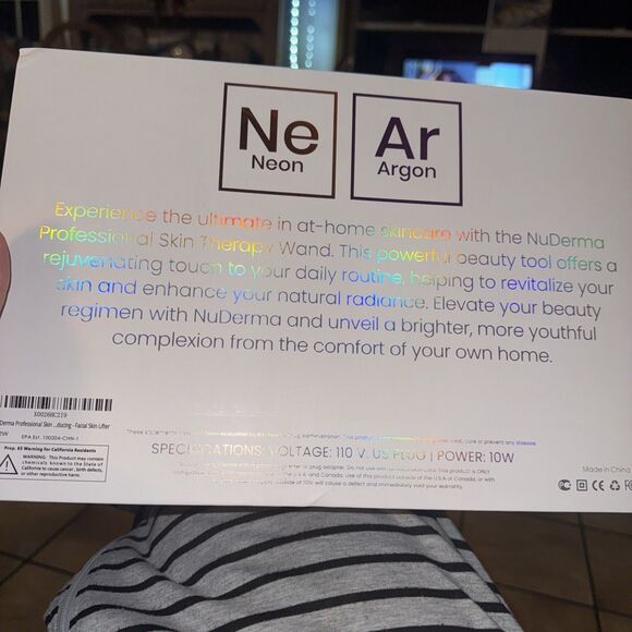 Pure Daily Care NuDerma Professional Ne+Ar Skin Therapy Wand w 6 Fusion Used - Picture 3 of 15